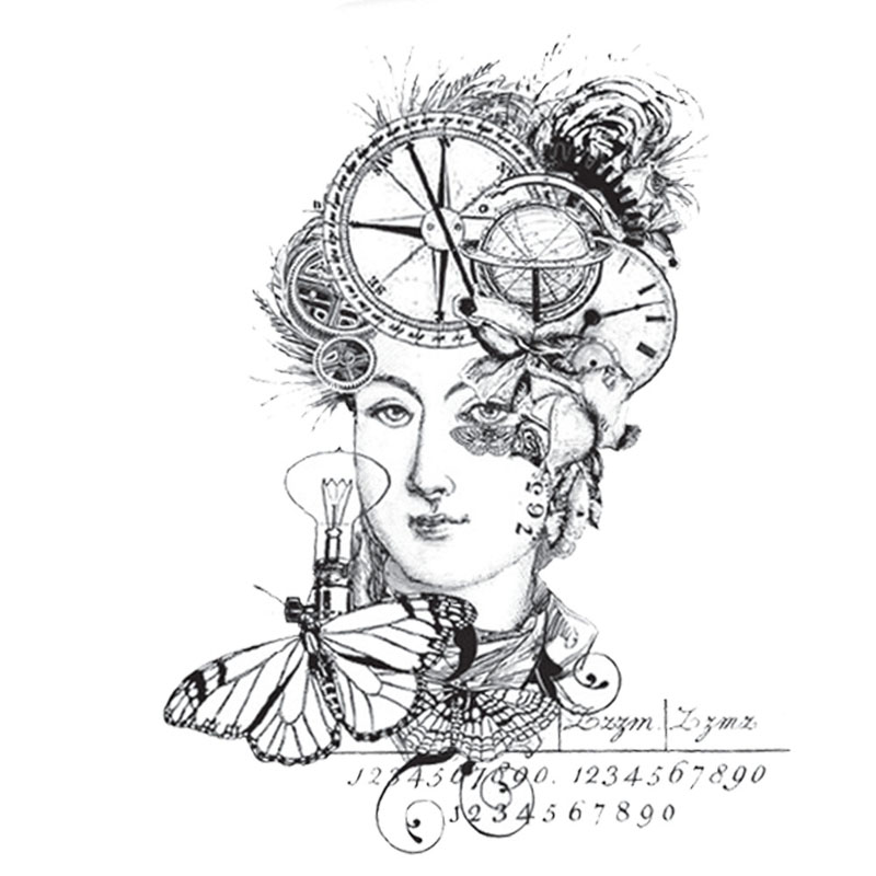 #2582 - Gear Hair Little Heads - Steampunk/Woman